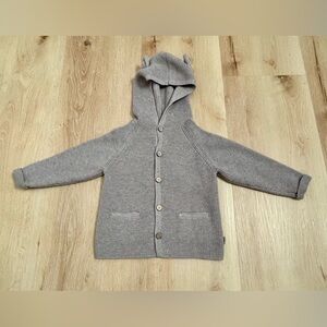Cozy Gray Knit Kids Hoodie